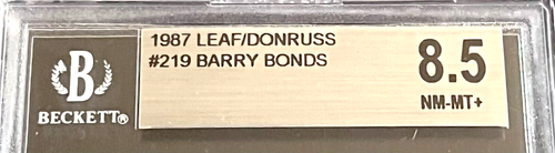 1987 Leaf / Donruss #219 Barry Bonds Rookie RC Beckett BGS 8.5 - Bild 3 von 5