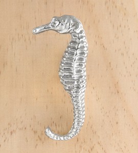 Seahorse Cabinet Knob 69mm Left Facing Silver Brand New