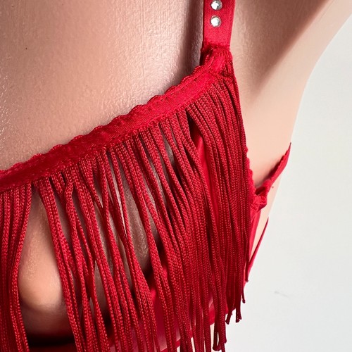Victoria's Secret Very Sexy Push Up Without Padding Rhinestone Bra Red S NWT - Picture 2 of 8