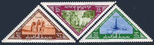 Libya 215-217, 217a, MNH. Mi 115-117, Bl.1. Tripoli Fair-1962. Camel, Well, Oil. - Picture 2 of 2