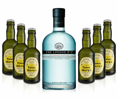 Gin Tonic Set - The London N1 Blue Gin 0,7l 700ml (47% Vol) + 6x Fentimans Toni