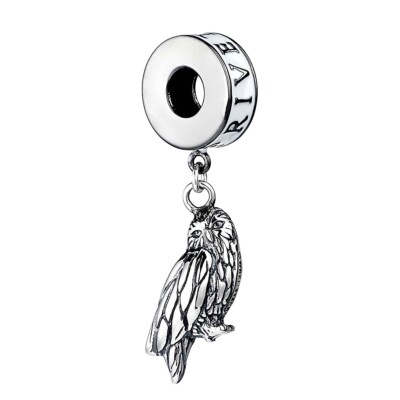 Harry Potter Sterlingsilber Hedwig Eule & Liguster Antrieb Schieber Charm 