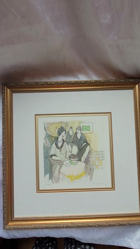 Itzchak Tarkay Seriagraph Signed Numbered Framed Parisian Afternoon Chat - Video 1 of 1