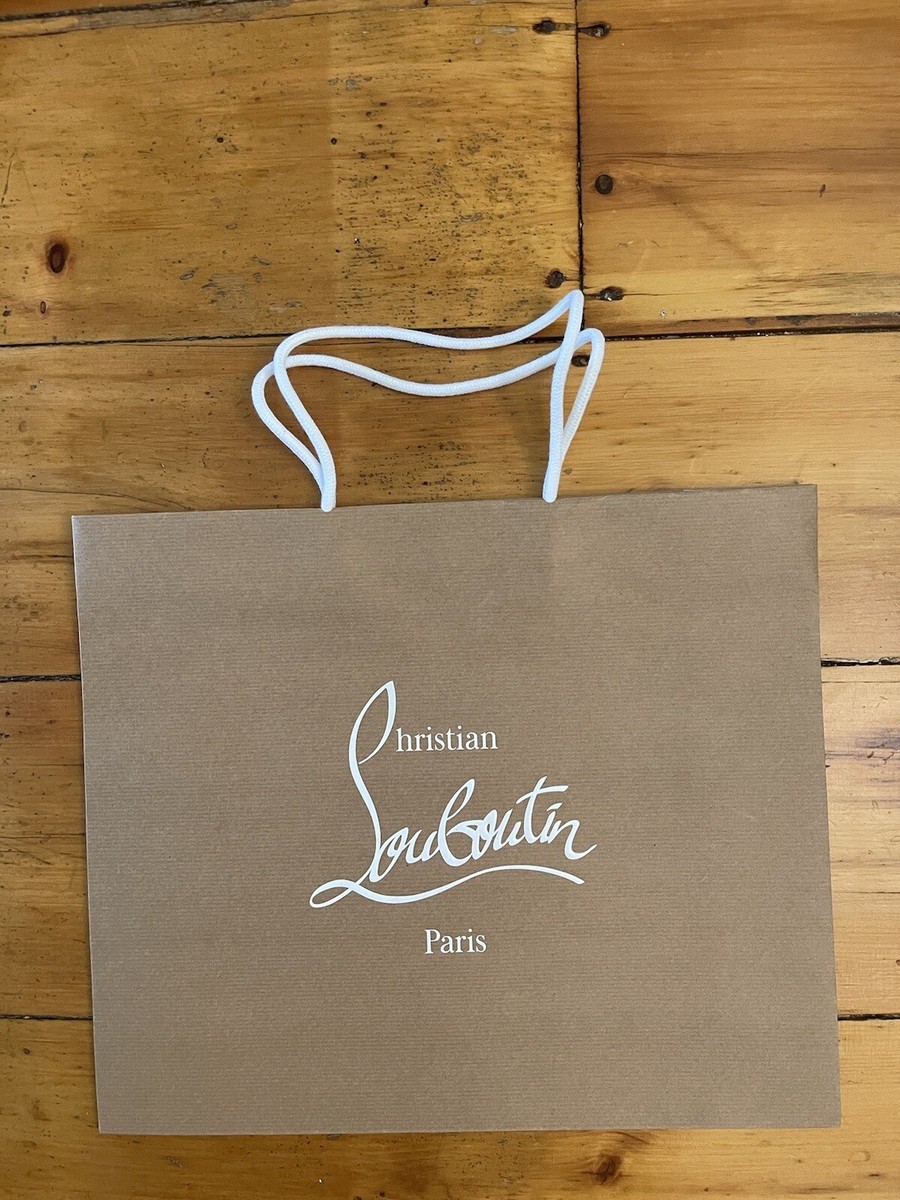 Christian Louboutin Medium Paper Shopping Brown Bag Rope Handle 16