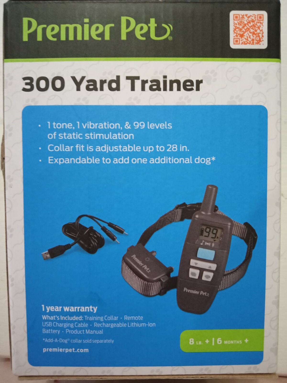 PREMIER PET 300 YARD TRAINER FOR DOGS OVER 8LBS & 6 MONTHS CORRECTS