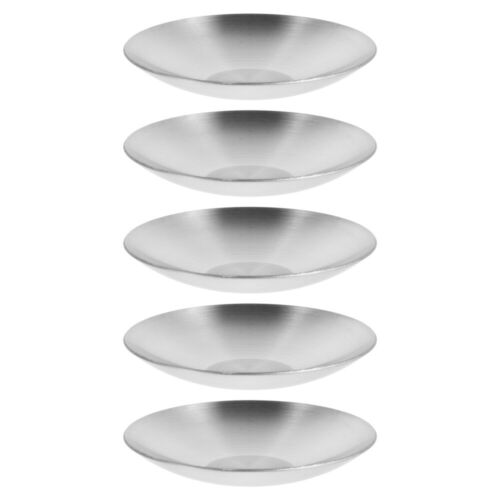 5pcs Mini Stainless Steel Sauce Bowls Round Ramekin Silver Seasoning Dishes