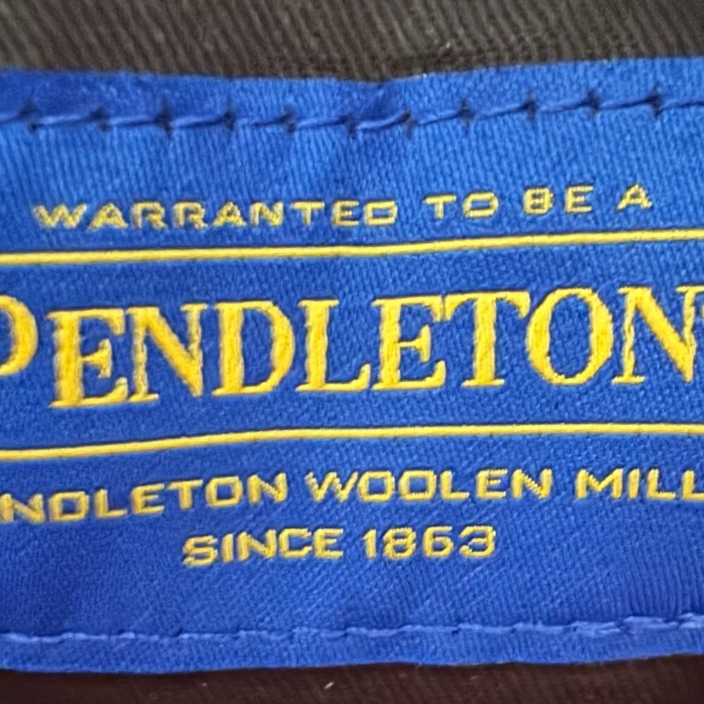 PENDLETON Virgin Wool and Leather Leaf Print Larg… - image 7