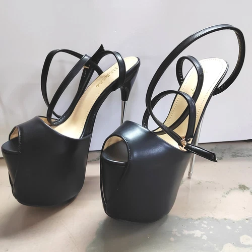 22CM Super High Heels Sexy Sandals Womens Buckle Heel Platform Dress Party Shoes - Picture 5 of 17