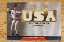 2009 Upper Deck USA Baseball Box Set Triple Jersey 16U National Team Dylan Davis