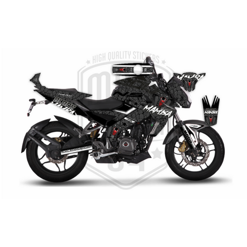 Bajaj Pulsar NS200 Graphic Kit 2014 - 2023 Black Mamba Kit Decal Wrap Set - Picture 7 of 7