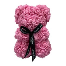 HOT Valentines Day Gift 25Cm Red Rose Teddy Bear Rose Flower Artificial Decorati