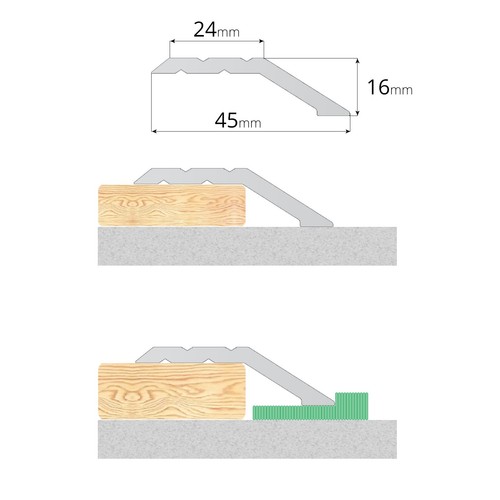 Abschlussprofil 5mm - 16mm Übergangsprofil Bodenleiste Aluprofil Treppenprofil - Bild 7 von 7