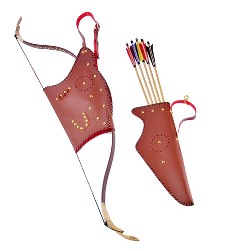 Leather Traditional Recurve Bow Bag Case Arrow Quiver Archery Longbow Hunting - Picture 14 of 21