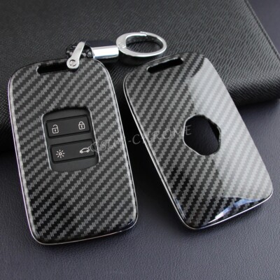Für Renault Carbon Faser Hartschale Smart Key Kette Hülle Talisman Espace