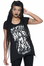 Killstar I Can't Burn Fire Goth Punk Flames Lace-Up Top Shirt Blouse KSRA003631