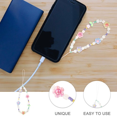 Flower Mobile Phone Charm Miss Beads Strap Colorful Beaded Lanyard - 第 3/12 張圖片