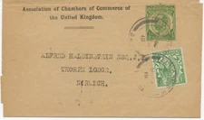 GB „LONDON.S.W / 38“ double circle on rare superb GV ½d green stamped to order
