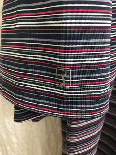 PGA Tour Men's Golf Polo Shirt Size XXL/TTG Blue Striped Short Sleeve - Picture 4 of 7