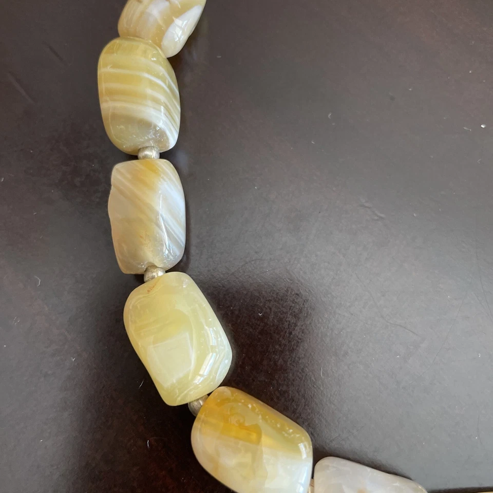 COLLAR DE PIEDRA NATURAL HECHO A MANO HECHO EN LA INDIA CON PENDIENTES DE PULSERA: 16” Foto 3 de 4