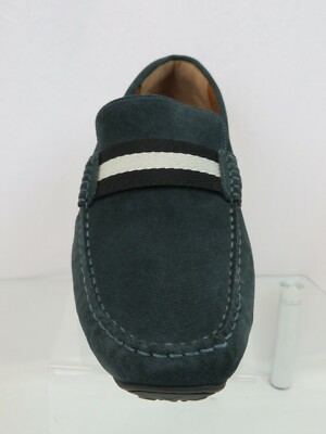 NIB BALLY PEARCE OAK DARK GREEN SUEDE WEB LOGO DRIVING  display picture 2