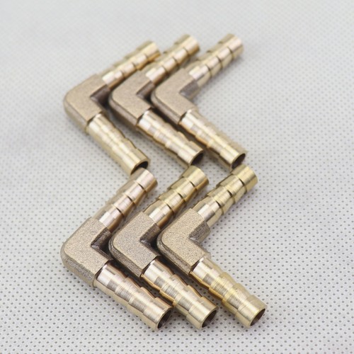 6Pcs (1/4" x 1/4") Brass Barbed Tube Pipe Fitting Hose Barb Elbow 90 Degree NEW - Picture 6 of 7