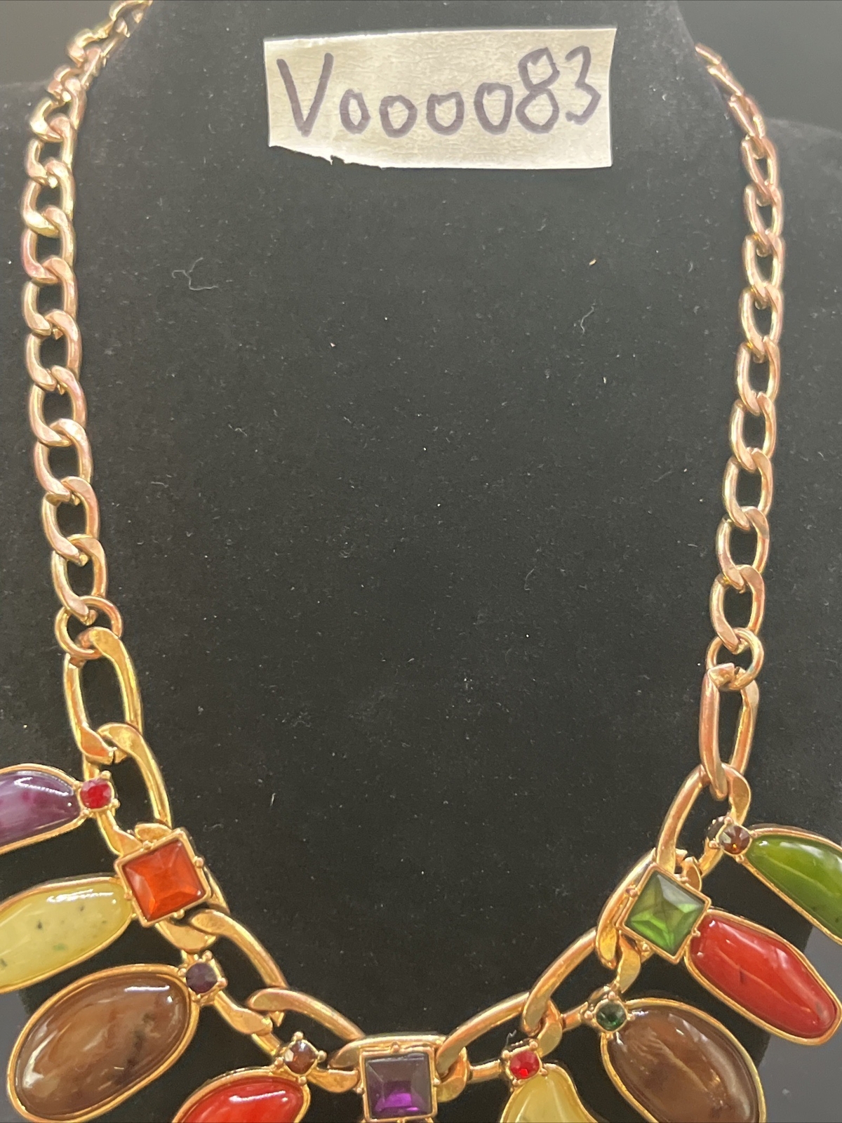 Multi Coloreyfaux Stone Statement Pendent Necklace - image 7