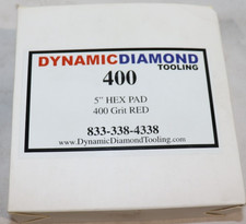 Box of 9 - 5" Hex Concrete Edge Polishing Pad 400 Grit, Red, Dynamic Diamond T