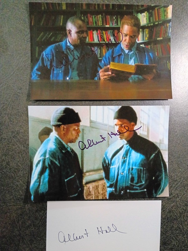 ALBERT HALL As BAINES 2 Hand Signed Autograph PHOTO S & CARD - ACTOR - MALCOLM X