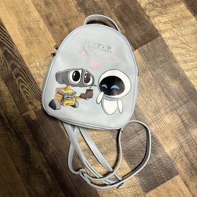 Bioworld Disney Pixar Wall-E & Eve Chibi Hearts Convertible  Mini Backpack