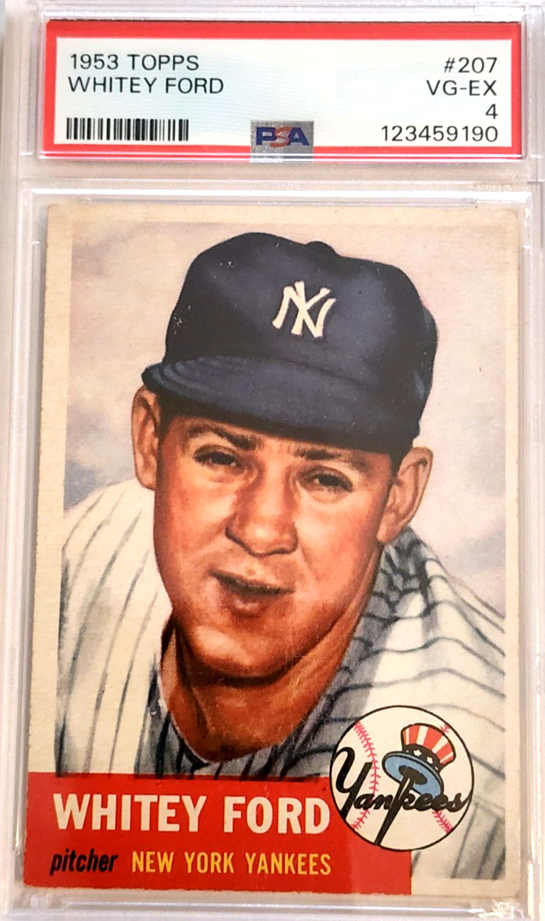 1953 TOPPS #207 WHITEY FORD PSA 4 VG EX HOF