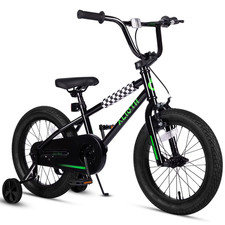 Kids BMX Style Bike 16 Inch Black Training Wheels Coaster Brake Boys Girls