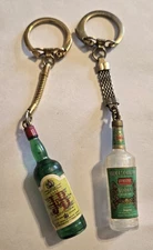 J&B Scotch Whiskey & Wolfschmidt Vodka Vintage Liquor Bottle Used  Keychains M28