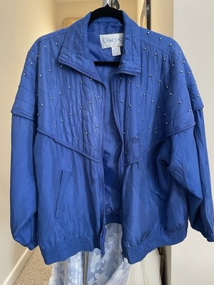 Vintage La Costa Hotel Spa Resort Silk Windbreaker Carlsbad CA Size XL Blue