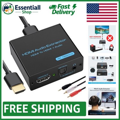 4K HDMI Audio Extractor with Optical & 3.5mm Output - DTS 5.1 Support