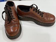 Vintage Y2K US8 UK6 EU39 DOC DR MARTENS AirWair BROWN CHUNKY OXFORD SHOES 8651