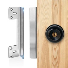 Door Latch Guard Plate Outswing Security Shield Satin Nickel 7 Inch 1 Pack