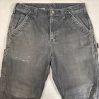 Carhartt BLACK Carpenter Painter PANTS! 34 x 32 Relaxed Fit Distressed Work Wear — photo 5