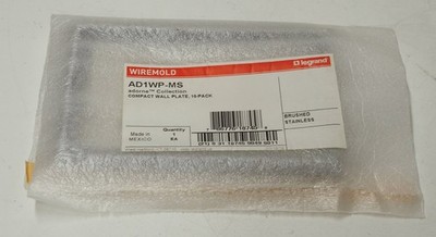 NIB Wiremold Adorne AD1P-MS Brushed Stainless Compact Wall Plate