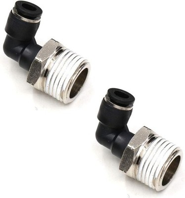 1/2 NPT Push Connect Air Fitting, 1/4'' OD Tubing Elbow, Male Threaded 90°, 2ct