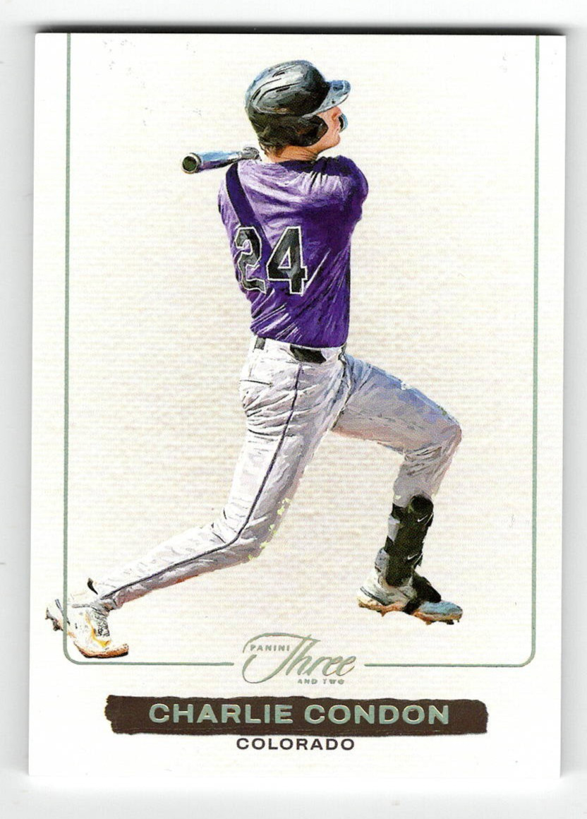 Charlie Condon #6 Baseball Cards 2025 Panini Three and Two Blank Slate trading card — raw and PSA graded price guide