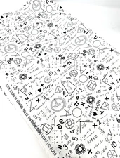 Michael Miller Stem squad by Edward Miller Math Science Cotton 1 Yard B&W Fabric