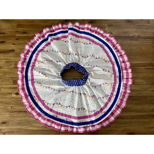 Wildflowers Best Day Ever Good Vibes Cream Pink Blue Twirly Mixed Print Skirt 10 - Picture 5 of 8