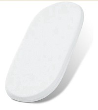 NeoBorn Bassinet Mattress Pad Oval 30x15x2 White Memory Foam Removable Cover