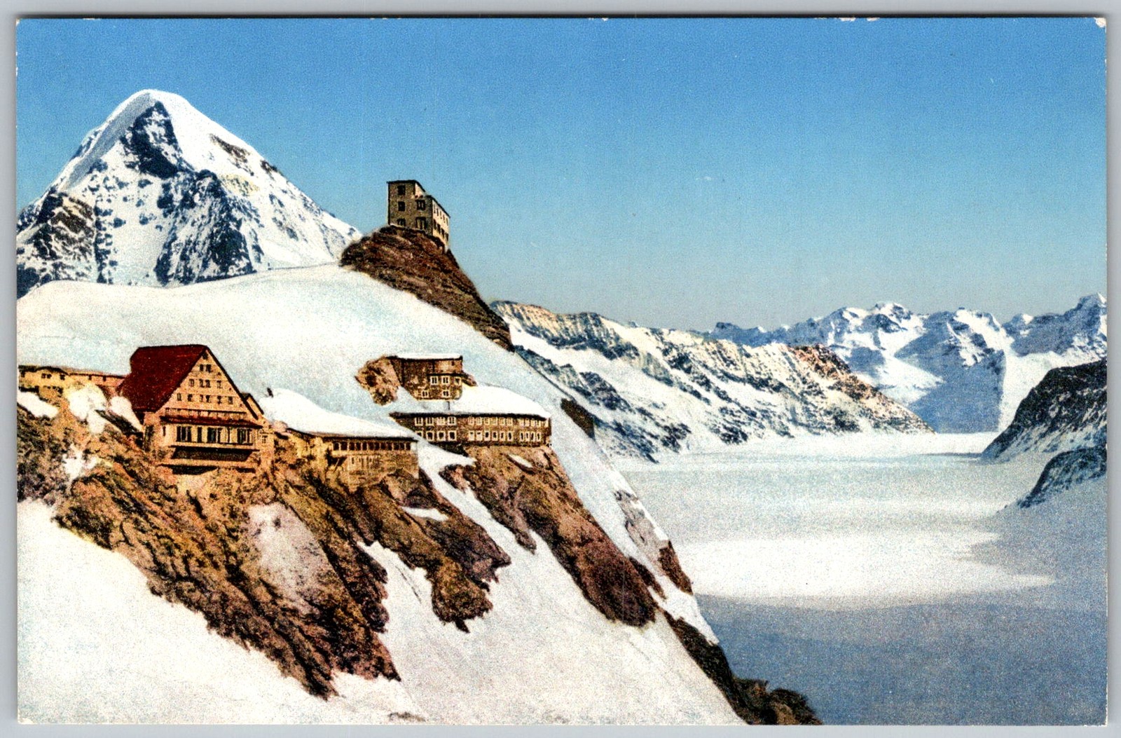 Vtg Postcard Sphinx Observatory Jungfraujoch, Switzerland 1930s