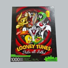 Looney Tunes 1000 pc. That's All Folks Daffy Bugs Tweety Jigsaw Puzzle Complete