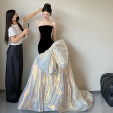 Black evening dress woman