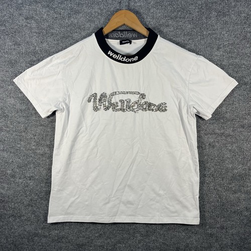 We11done Welldone Cursive Symbol Rhinestone T-shirt White Mens Large RARE