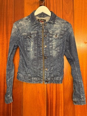 COLIN'S Jean Jacket Women's Medium Shayla Wash Denim Zippered Cuffs
