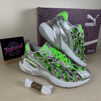 Puma x RIPNDIP Inverse Trainers Nermal Silver Fluro Green UK 9 Neu OVP Skater
