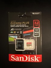 SanDisk Extreme Plus microSDHC UHS-I Card w/ Adapter 32GB 100MB/s Brand NEW 